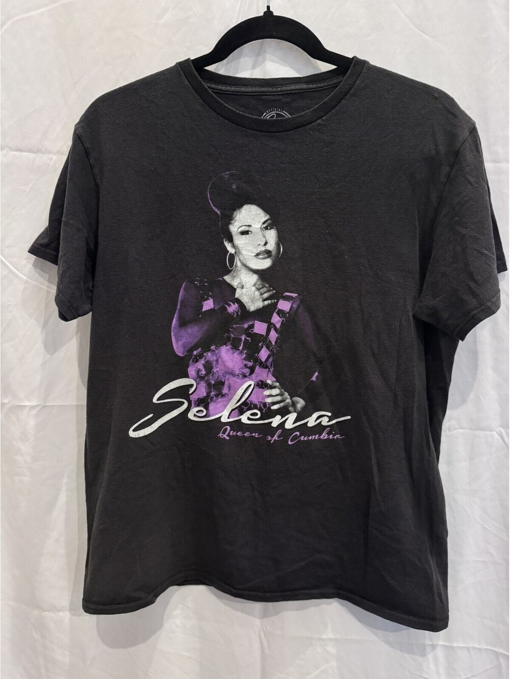 Official Selena Merchandise “Selena Queen of Cumbia” black cotton t-shirt
